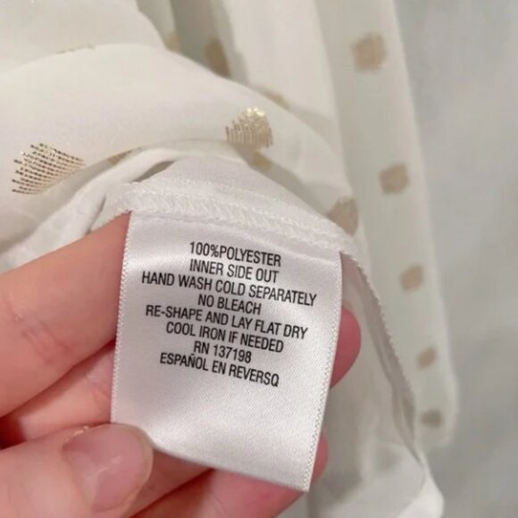 Palette White & Gold Polka Dot Sheer Blouse - Size XL - Picture 4 of 8